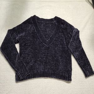 Velvet V Neck Sweater